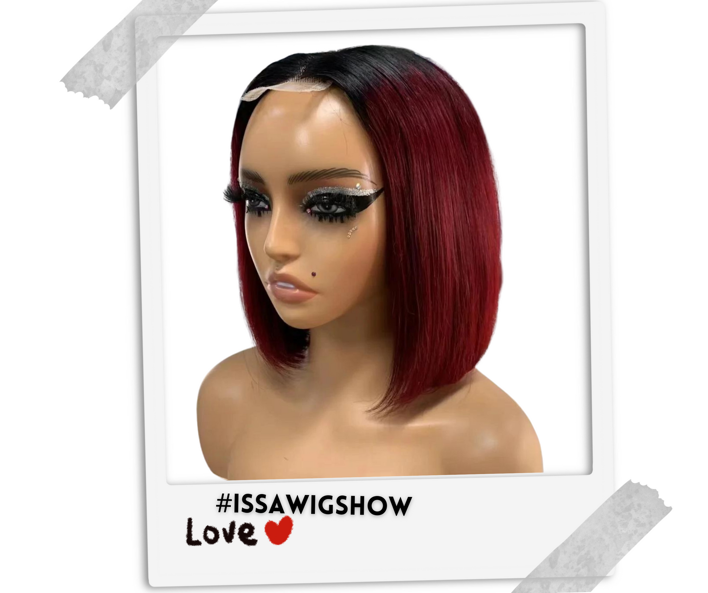 2x6 Lace Closure Bob Wigs Burgundy Wine Color Dark 99J Straight