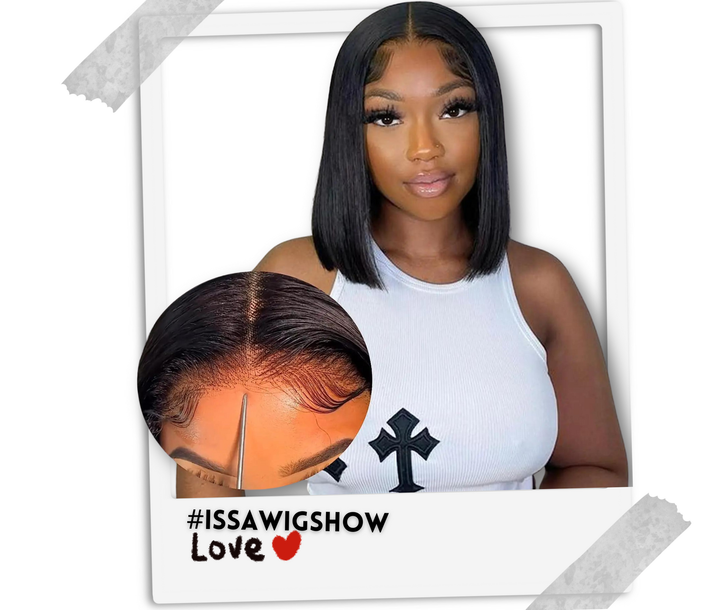 Double Drawn Transparent HD 5x5 Closure Raw Peruvian Human Hair Straight Full Lace Front Short Bob Wigs Glueless