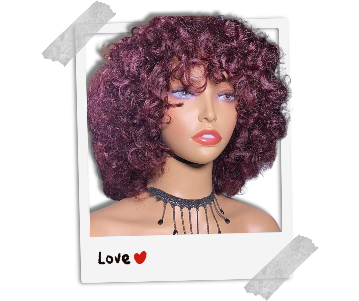 Short Burgundy Curly Bob Wig with Transparent 4x4 Lace Closure, Brazilian Virgin Hair