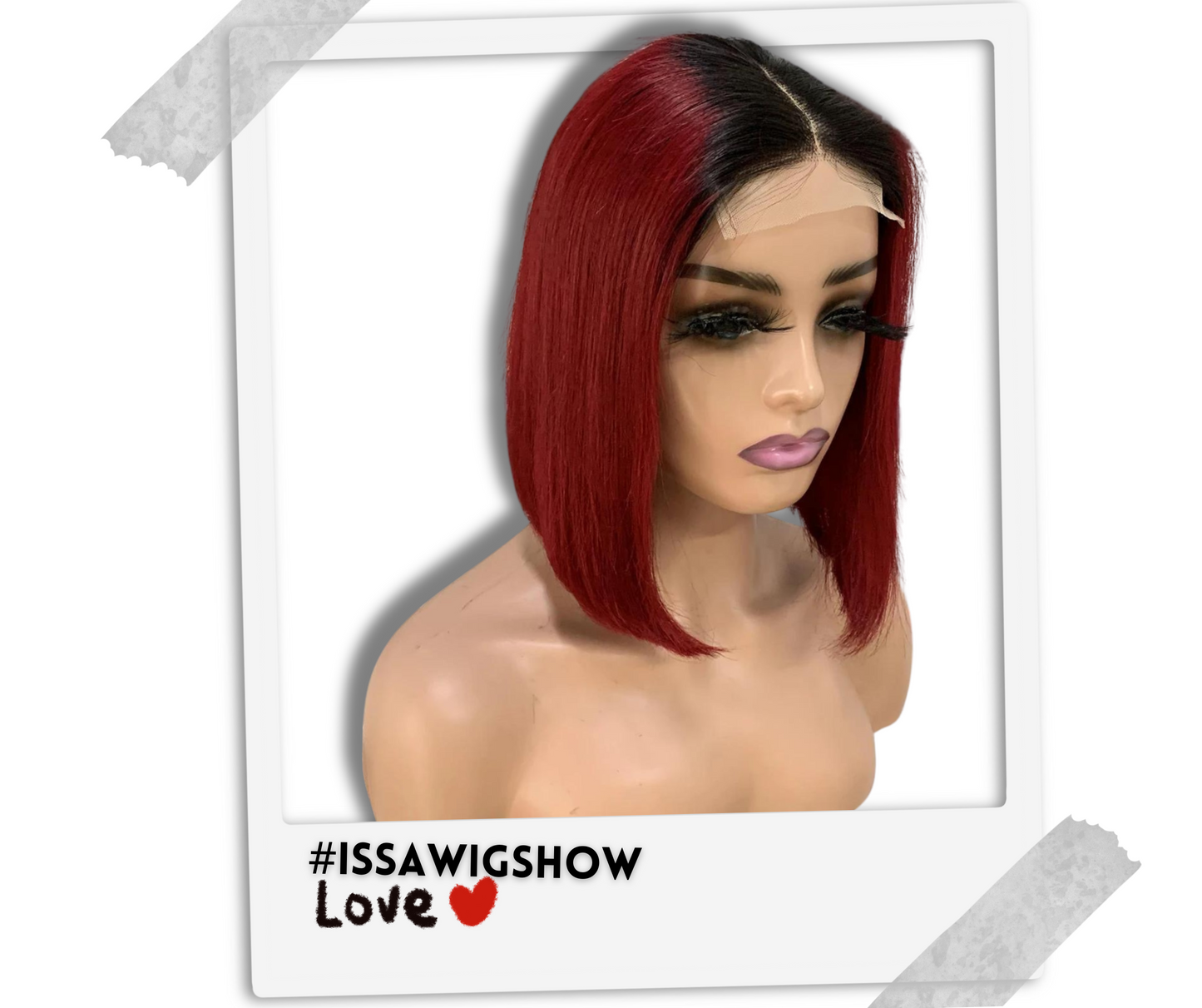 4x4 Lace Closure Bob Wig Transparent Double Drawn Fringe Glueless